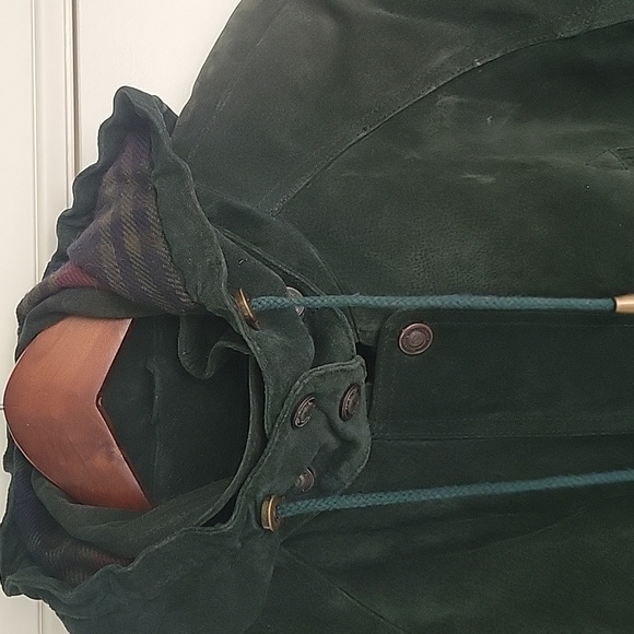 Wilsons Leather coat Adventure Bound grn lthr w/detachable hood Excellent condtn - Picture 15 of 16